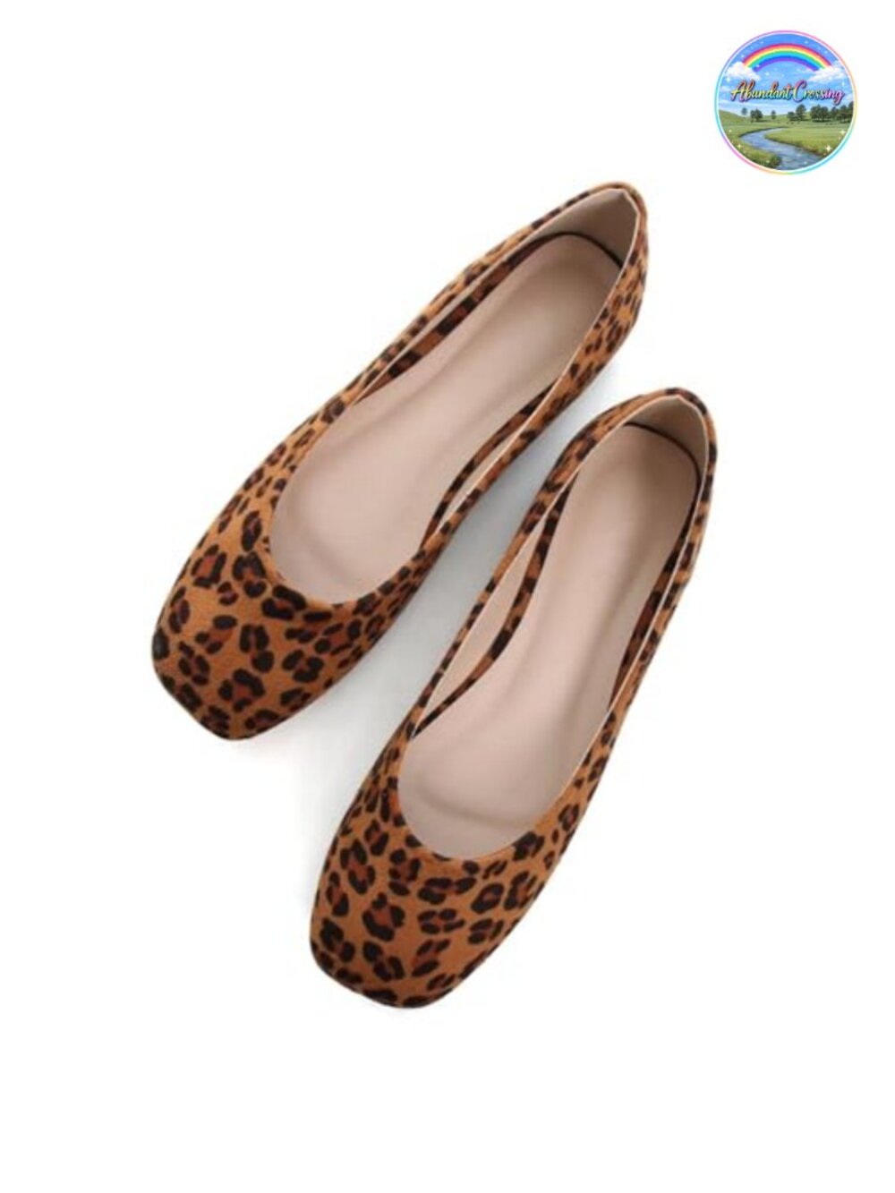 Women's Burnished Patent Leather Ballet Flats Comfortable Memory Foam Square